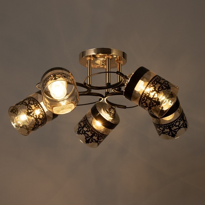 Люстра Люстра "Рейна" 5хЕ27 40Вт черный 60х60х27 см BayerLux