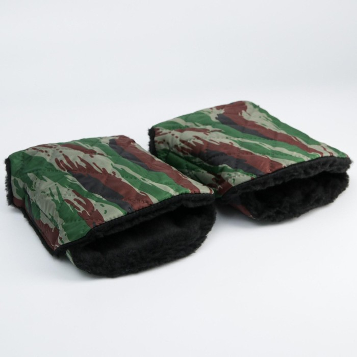 Варежки-муфты на ручку коляски, 2 шт., стеганные, цвет камуфляж Варежки-муфты на ручку коляски, 2 шт., стеганные, цвет камуфляж