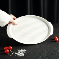 Блюдо фарфоровое для запекания Magistro &laquo;Бланш&raquo;, 33&times;21&times;2,5 см, цвет белый