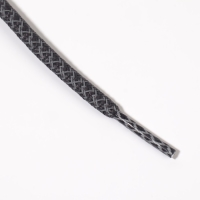 Шнурки для обуви, пара, круглые, со светоотражающим узором, d = 6 мм, 110 см, цвет серый/чёрный Шнурки для обуви, пара, круглые, со светоотражающим узором, d = 6 мм, 110 см, цвет серый/чёрный