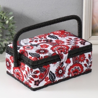 Шкатулка для рукоделия "Народный цветочный узор" 24х16х11 см Шкатулка для рукоделия "Народный цветочный узор" 24х16х11 см