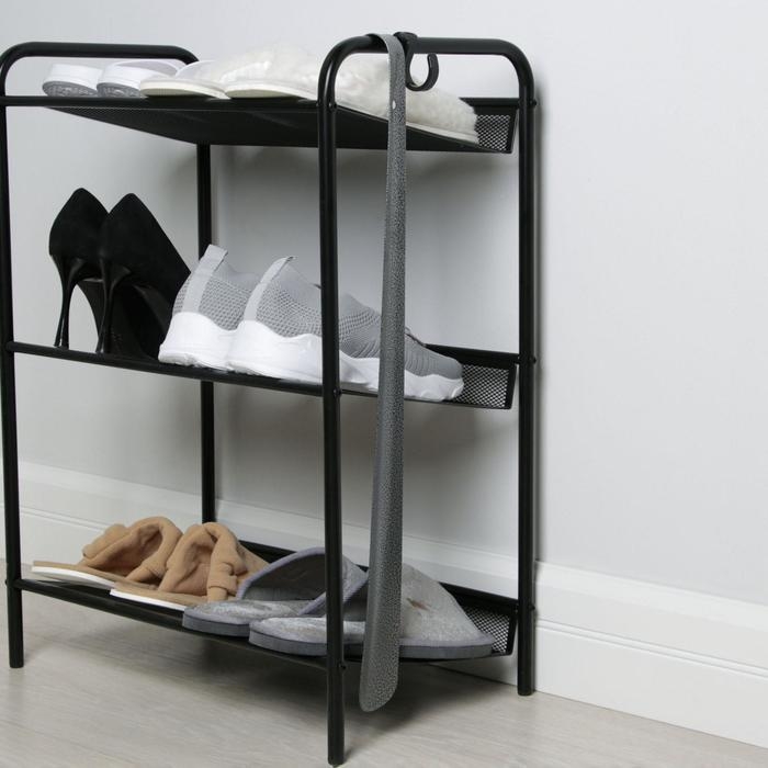 Ложка для обуви с крючком, 56,5×4,5 см, металл, цвет МИКС Ложка для обуви с крючком, 56,5×4,5 см, металл, цвет МИКС