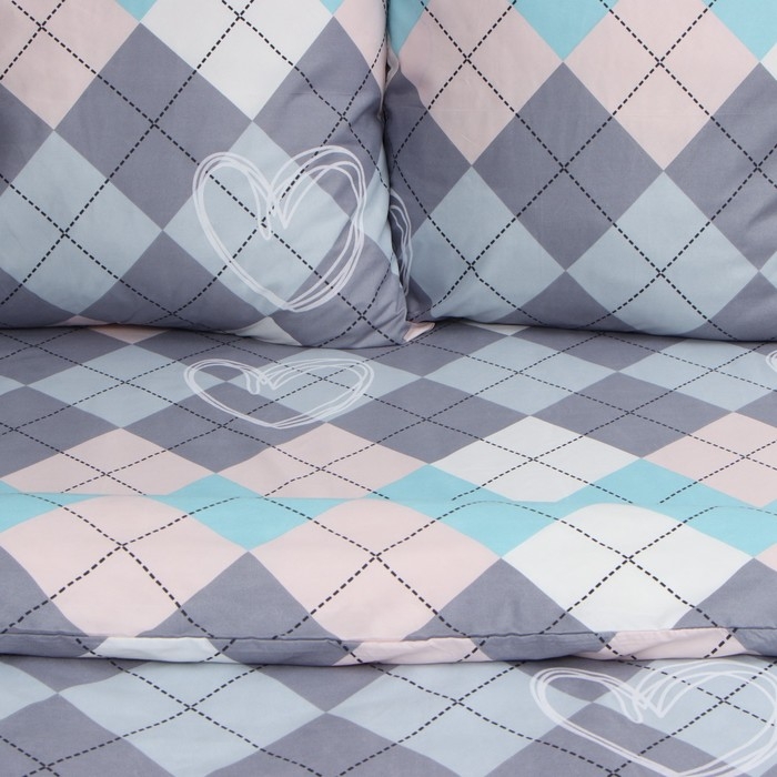 Постельное бельё Экономь и Я 2 сп Geometry 175х215см, 180х215см, 70х70см-2 шт, полисатин, 80 г/м² Постельное бельё Экономь и Я 2 сп Geometry 175х215см, 180х215см, 70х70см-2 шт, полисатин, 80 г/м²