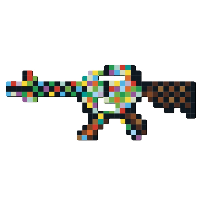 Автомат деревянный «Пиксельный многоцвет», длина 49 см Автомат деревянный «Пиксельный многоцвет», длина 49 см