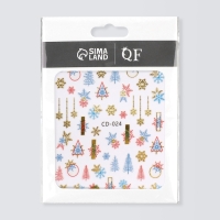 Новый год! Наклейки для ногтей &laquo;Елочки и снежинки&raquo;, цвет разноцветный