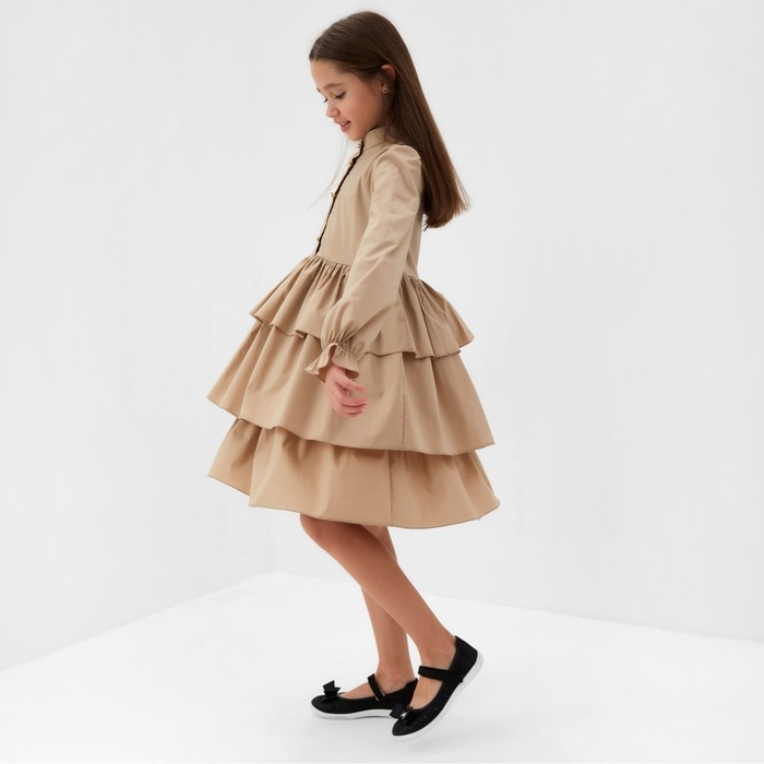 Платье для девочки MINAKU цвет бежевый,  рост 116 см