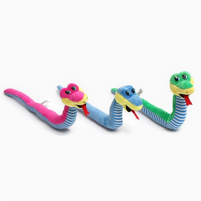 Мягкая игрушка «Змея», с полосатым животом, 42 см, цвет МИКС Мягкая игрушка «Змея», с полосатым животом, 42 см, цвет МИКС