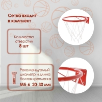 Корзина баскетбольная №3, d=295 мм, с упором и сеткой Корзина баскетбольная №3, d=295 мм, с упором и сеткой