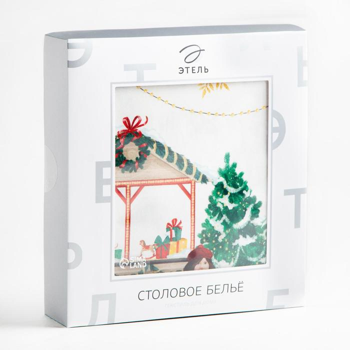 Скатерть новогодняя Этель &laquo;Новогодняя ярмарка&raquo; d=220 +/- 3см с ГМВО, 100% хлопок, саржа 190 гр/м2