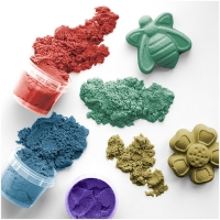 Песок для лепки &laquo;Енот в пустыне&raquo;, 6 цветов, 720 г, в баночке, 4 форм.