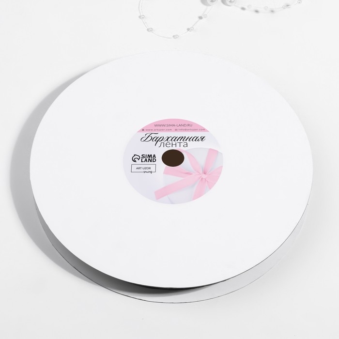 Лента бархатная, с серебряным люрексом, 15 мм, 18 ± 1 м, цвет бордовый №46 Лента бархатная, с серебряным люрексом, 15 мм, 18 ± 1 м, цвет бордовый №46