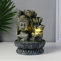 Фонтан настольный от сети, подсветка "Будда на ладони" серый 20,5х20,5х27 см Фонтан настольный от сети, подсветка "Будда на ладони" серый 20,5х20,5х27 см