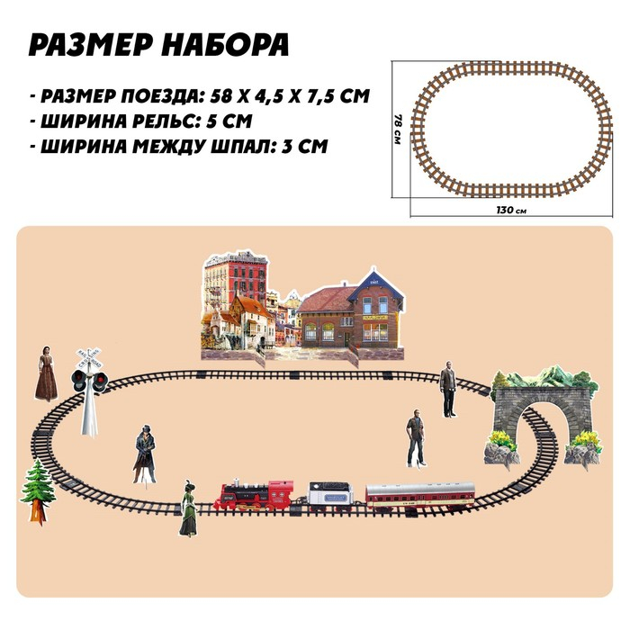Железная дорога «Скорый поезд», радиоуправление, эффект дыма Железная дорога «Скорый поезд», радиоуправление, эффект дыма