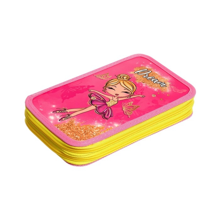 Пенал 2 секции, 125 х 205 х 40 мм, Calligrata 30П26/2 Пенал 2 секции, 125 х 205 х 40 мм, Calligrata 30П26/2 "Балерина", ламинированный картон