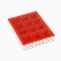 Коробка под 12 конфет с ячейками «С любовью», 14.5 х 18.5 х 3 см Коробка под 12 конфет с ячейками «С любовью», 14.5 х 18.5 х 3 см