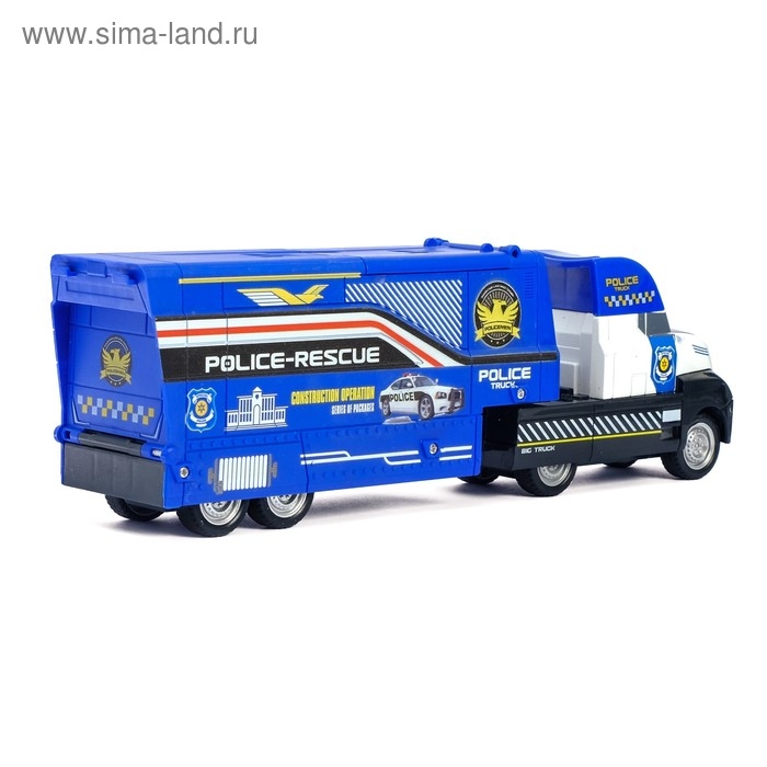 Грузовик инерционный &laquo;Полиция&raquo;, 3 металлические машины в комплекте