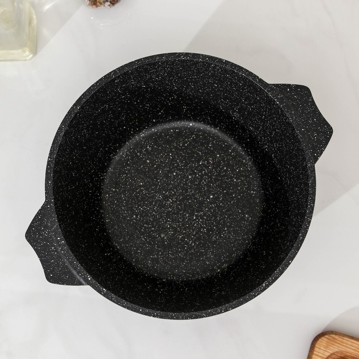 Кастрюля &laquo;Гранит Black&raquo; Induction Pro, 3 л, d=22 см, h=10.5 см, индукция, цвет чёрный