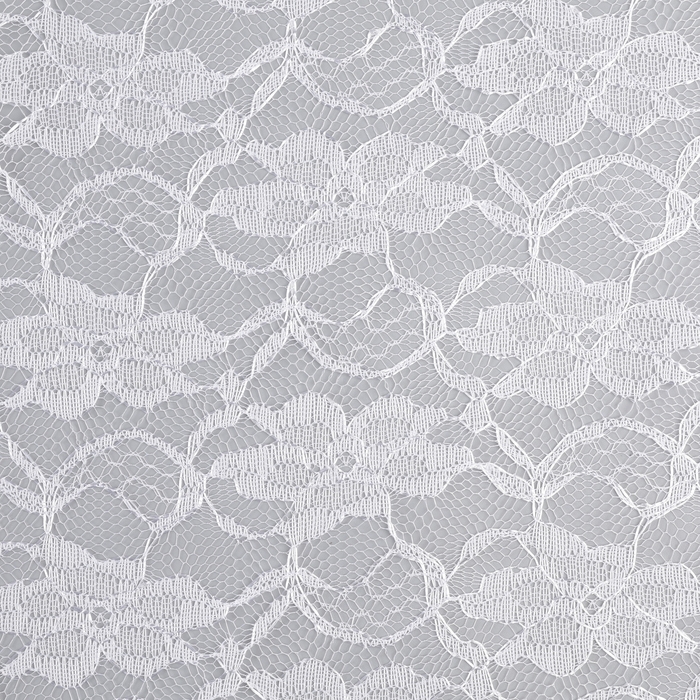 Лоскут гипюра, крупные цветы, белый, 150 &times; 160 см