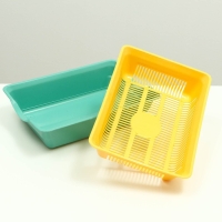 Туалет глубокий с сеткой 36 х 25 х 9 см, жёлтый/ярко-зелёный