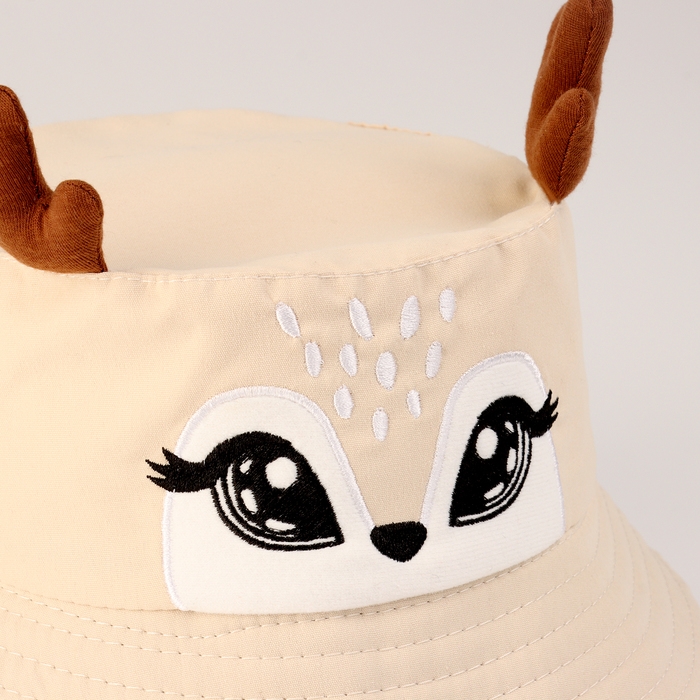Панама детская для девочки &laquo;Олененок&raquo;, с рожками р-р 48-50