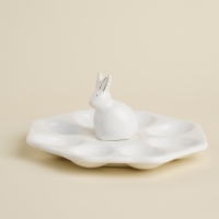 Подставка для яиц керамическая SL Home «Пасхальные кролики», 19×9 см, 8 ячеек, цвет белый Подставка для яиц керамическая SL Home «Пасхальные кролики», 19×9 см, 8 ячеек, цвет белый