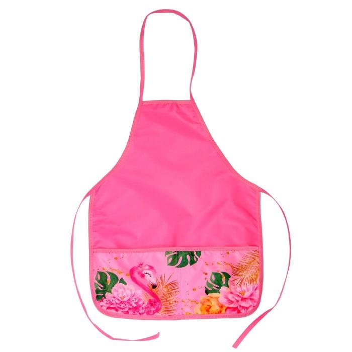 Фартук для труда + нарукавники, 485 х 395/250 х 160 мм, рост 116-146 см, Calligrata, Фартук для труда + нарукавники, 485 х 395/250 х 160 мм, рост 116-146 см, Calligrata, "Фламинго"