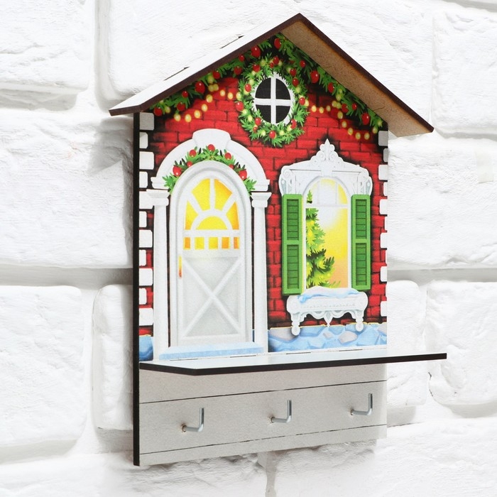 Ключница настенная новогодняя &laquo;Новогодний дом&raquo;, на Новый год