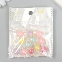 Бусины для творчества пластик "Конфетка перламутр" набор 15 гр 2,2х1,2 см, МИКС