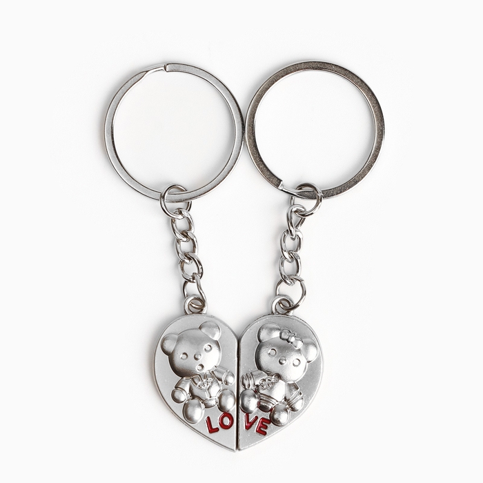 Брелок для ключей парный, &laquo;Люблю тебя&raquo;, металл, 9 х 14 см