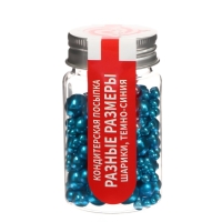 Кондитерская посыпка "Разные размеры", шарики, темно - синие, 50 г Кондитерская посыпка "Разные размеры", шарики, темно - синие, 50 г