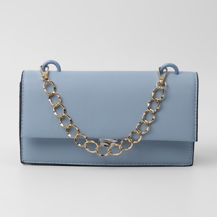 Цепочка для сумки, с карабинами, металлическая, плоская, 19 &times; 15 мм, 30 см, цвет золотой