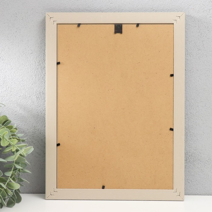 Фоторамка пластик формат А4 Фоторамка пластик формат А4 "Серая мраморная крошка" серебристая обводка 33,6х25,5 см