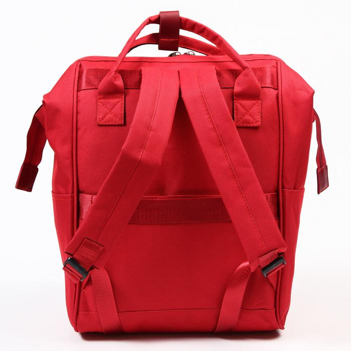 Сумка рюкзак для мамы и малыша с термокарманом, термосумка - портфель, цвет красный Сумка рюкзак для мамы и малыша с термокарманом, термосумка - портфель, цвет красный