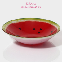 Набор тарелок стеклянных Доляна «Сладкий арбуз», 19 предметов: 6 десертных тарелок, 6 обеденных тарелок, 6 мисок, салатник Набор тарелок стеклянных Доляна «Сладкий арбуз», 19 предметов: 6 десертных тарелок, 6 обеденных тарелок, 6 мисок, салатник