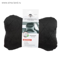 Подушка автомобильная косточка, на подголовник, велюр, чёрный, ромб, 16х24 см