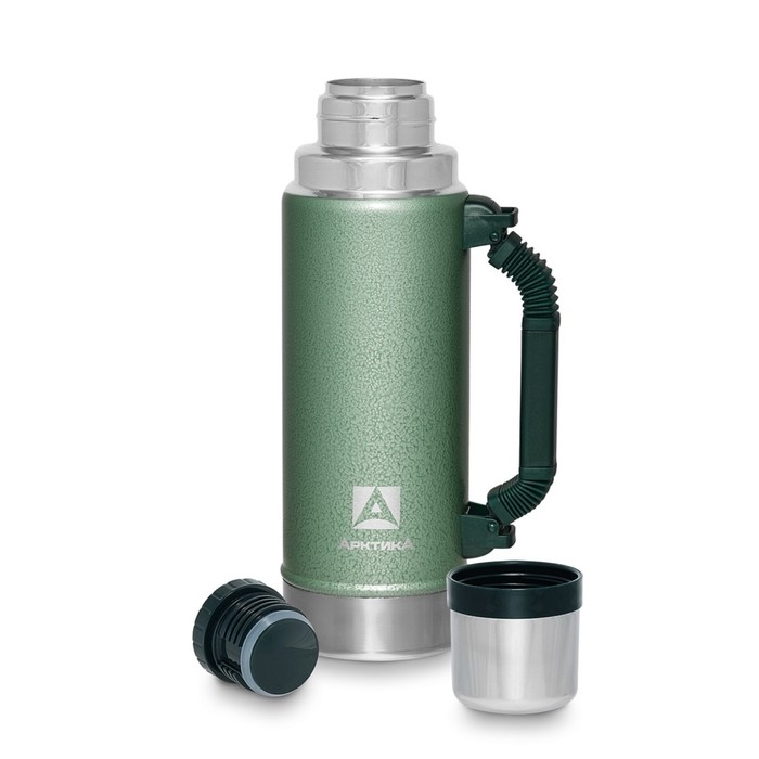 Термос "Арктика. Уазик", 1.25 л, с ручкой, сохраняет тепло 40 ч, зеленый