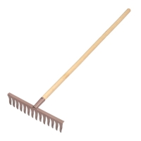 Грабли прямые, витой зуб, 14 зубцов, металл, деревянный черенок, цвет МИКС Грабли прямые, витой зуб, 14 зубцов, металл, деревянный черенок, цвет МИКС
