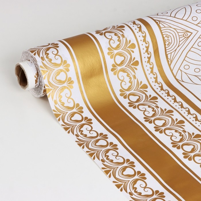 Клеёнка на стол Доляна &laquo;Авангард&raquo;, на нетканой основе, ширина 137 см, толщина 0,2 мм, рулон 20 м, цвет белый