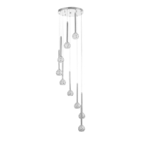 Светильник "Жаннетт" 9х3Вт G4 Хром 30х30х180см