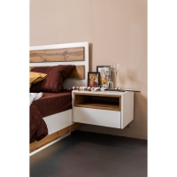 Тумба прикроватная Мечта подвесная, Белый/Крафт золотой