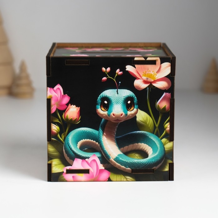 Копилка куб Копилка куб "Змея. Мудрости и спокойствия" 10х10х10 см