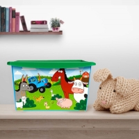 Ящик для игрушек, с крышкой, «Синий трактор», объём 30 л Ящик для игрушек, с крышкой, «Синий трактор», объём 30 л
