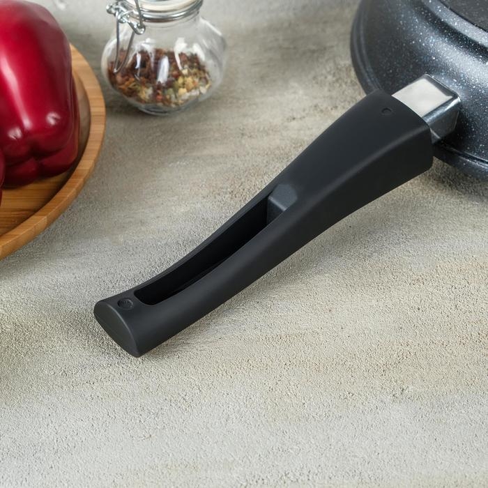 Набор посуды &laquo;Гранит Star&raquo;: cковорода d=26 см, ковш 1.7 л, кастрюля 5 л, антипригарное покрытие, цвет тёмно-синий