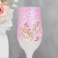 Набор свадебных бокалов &laquo;Совет да любовь&raquo;, 200 мл, розовый