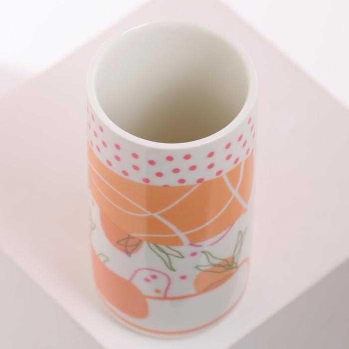 Стакан керамический &laquo;Узоры&raquo;, 250 мл, цвет белый