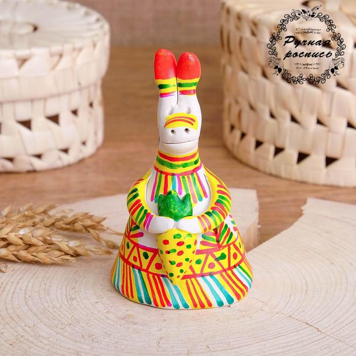 Филимоновская игрушка колокольчик &laquo;Заяц&raquo;