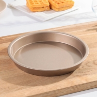 Форма для выпечки Доляна &laquo;Круг. Золото&raquo;, d=20 см, антипригарное покрытие, цвет коричневый