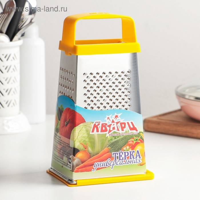 Тёрка Доляна «Универсал», 4 грани, с крышкой-дозатором и пластиковой ручкой, 11×9×21 см, цвет МИКС Тёрка Доляна «Универсал», 4 грани, с крышкой-дозатором и пластиковой ручкой, 11×9×21 см, цвет МИКС