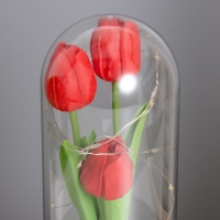 Ночник колба «Тюльпаны» LED 3хААА красный 10,5х10,5х22см Ночник колба «Тюльпаны» LED 3хААА красный 10,5х10,5х22см