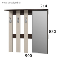 Вешалка &laquo;Энтер&raquo;, 900 &times; 214 &times; 880 мм, венге / дуб молочный